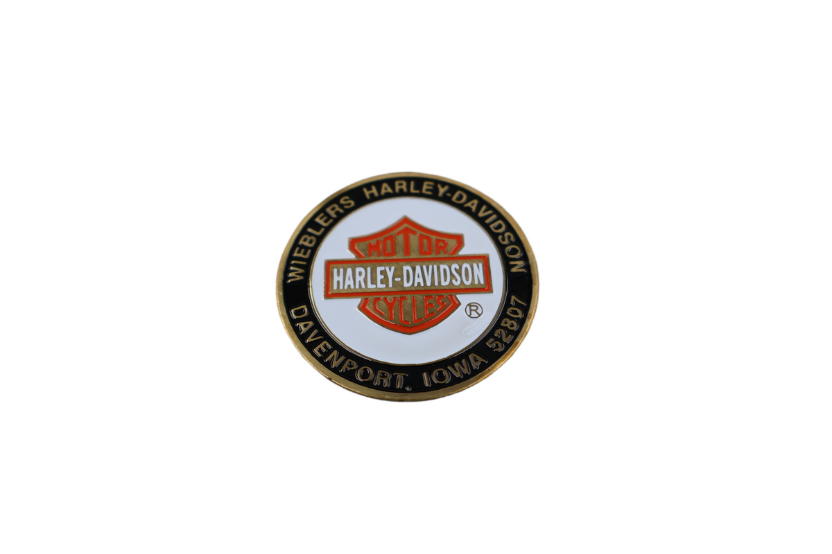 WIEBLERS HARLEY-DAVIDSON DAVENPORT IOWA 52807 FLAT DIP DOT DIPSTICK DECAL | NEW