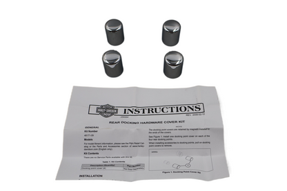 2009-UP HARLEY TOURING REAR DOCKING POINT COVER KIT CHROME | NEW OEM | 48171-09