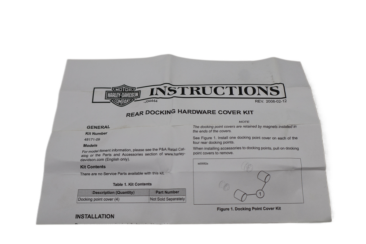 2009-UP HARLEY TOURING REAR DOCKING POINT COVER KIT CHROME | NEW OEM | 48171-09