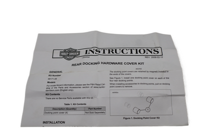 2009-UP HARLEY TOURING REAR DOCKING POINT COVER KIT CHROME | NEW OEM | 48171-09