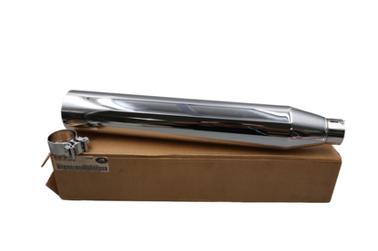 HARLEY DYNA SCREAMIN EAGLE FRONT BLUNT CUT MUFFLER | CHROME | NEW OEM 80168-97