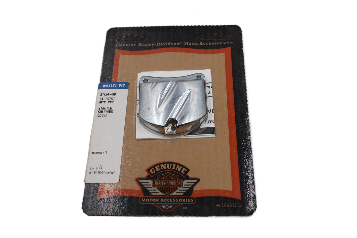 HARLEY TWIN CAM EVO SPORTSTER STARTER SOLENOID COVER | CHROME | NEW OEM 31724-98