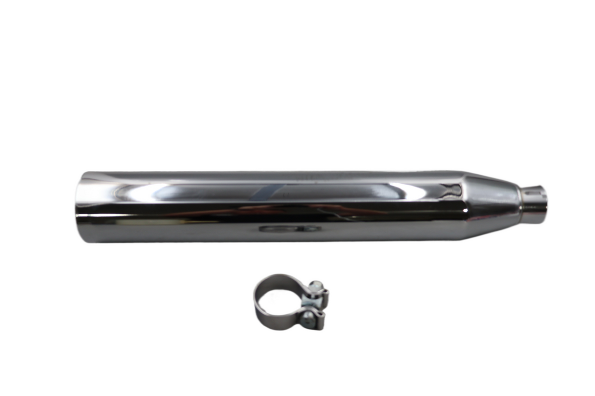 HARLEY DYNA SCREAMIN EAGLE FRONT BLUNT CUT MUFFLER | CHROME | NEW OEM 80168-97