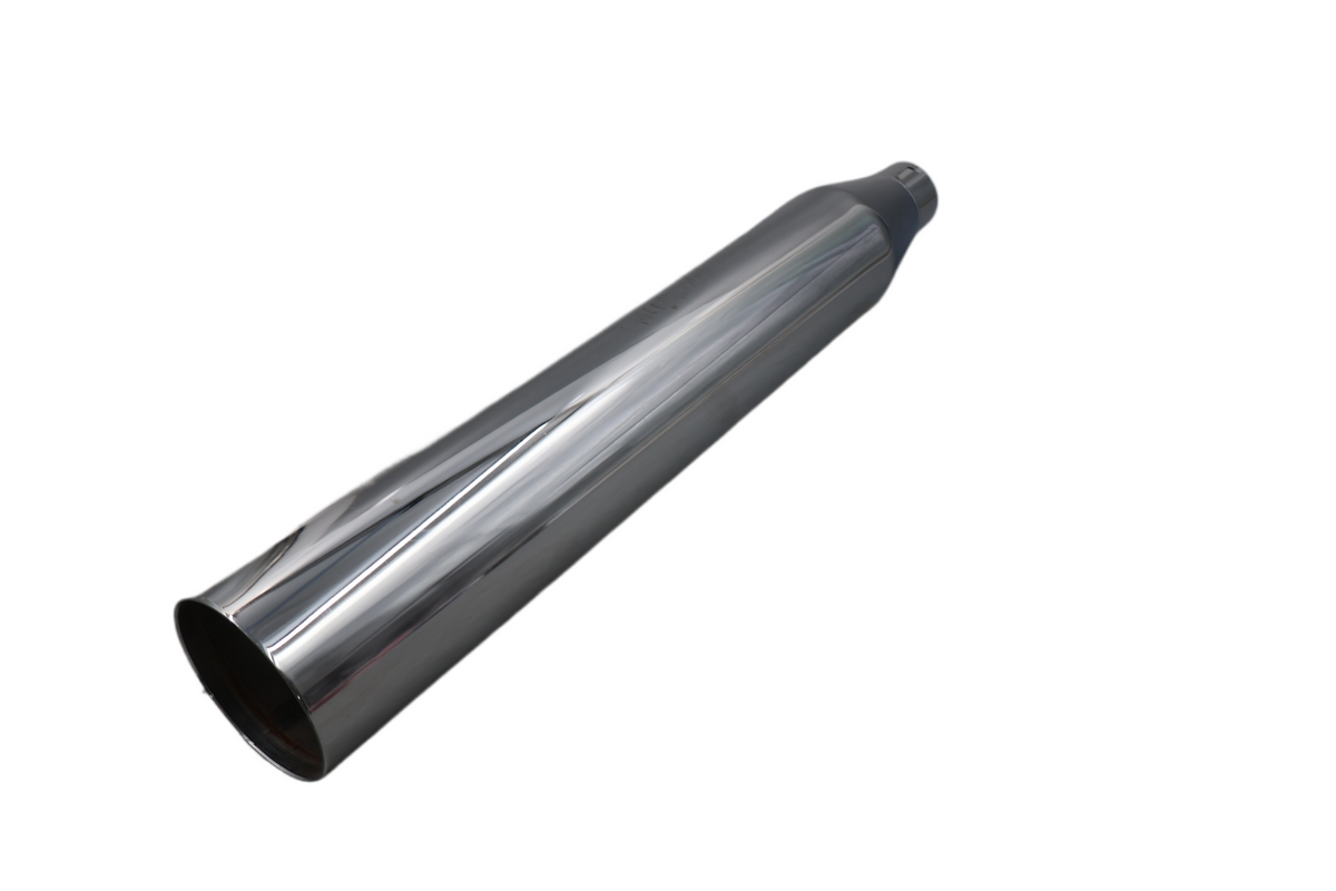 HARLEY DYNA SCREAMIN EAGLE FRONT BLUNT CUT MUFFLER | CHROME | NEW OEM 80168-97