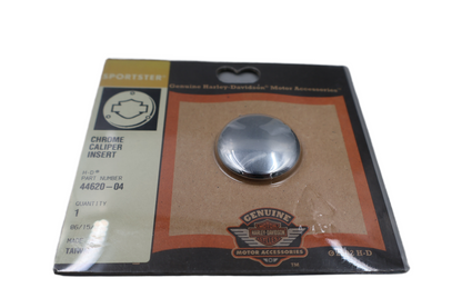 04-13 HARLEY SPORTSTER BRAKE CALIPER INSERT | CHROME | NEW OEM | PART #44620-04