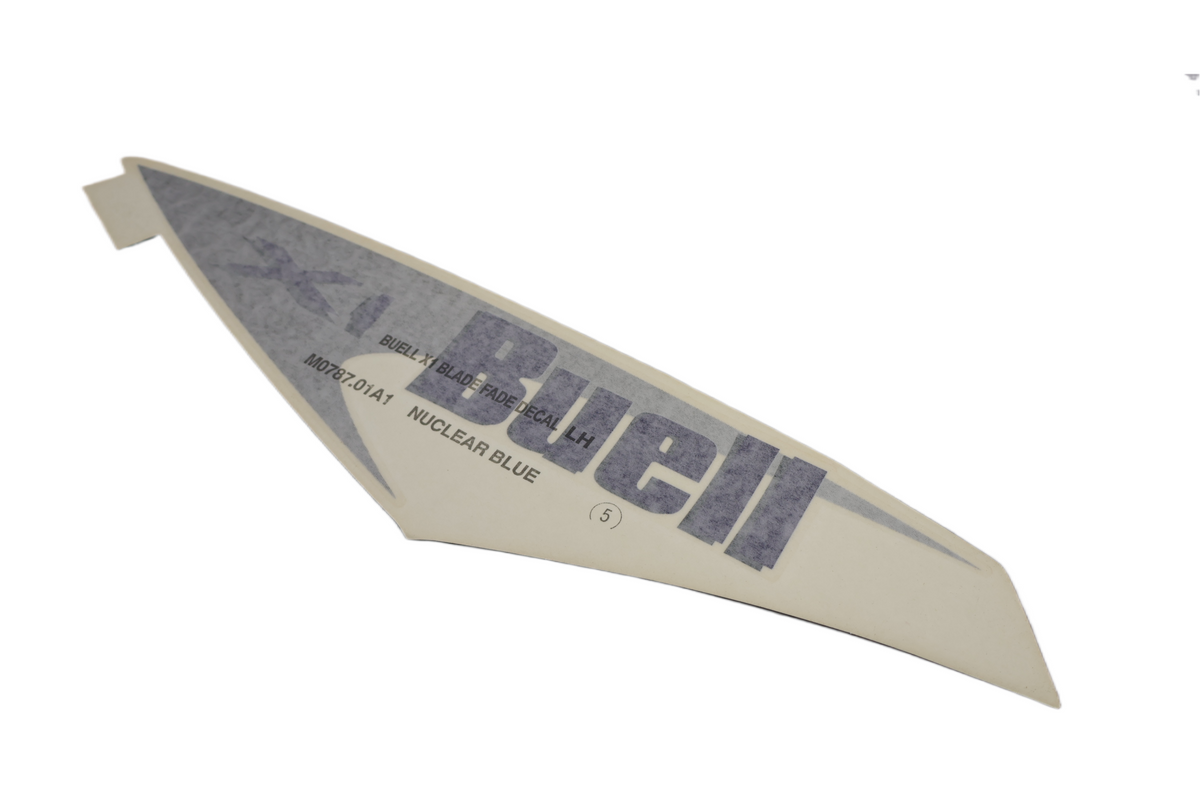 BUELL X1 LIGHTNING LEFT FUEL TANK COVER DECAL | BLUE/SILVER | NEW OEM M0787.01A1