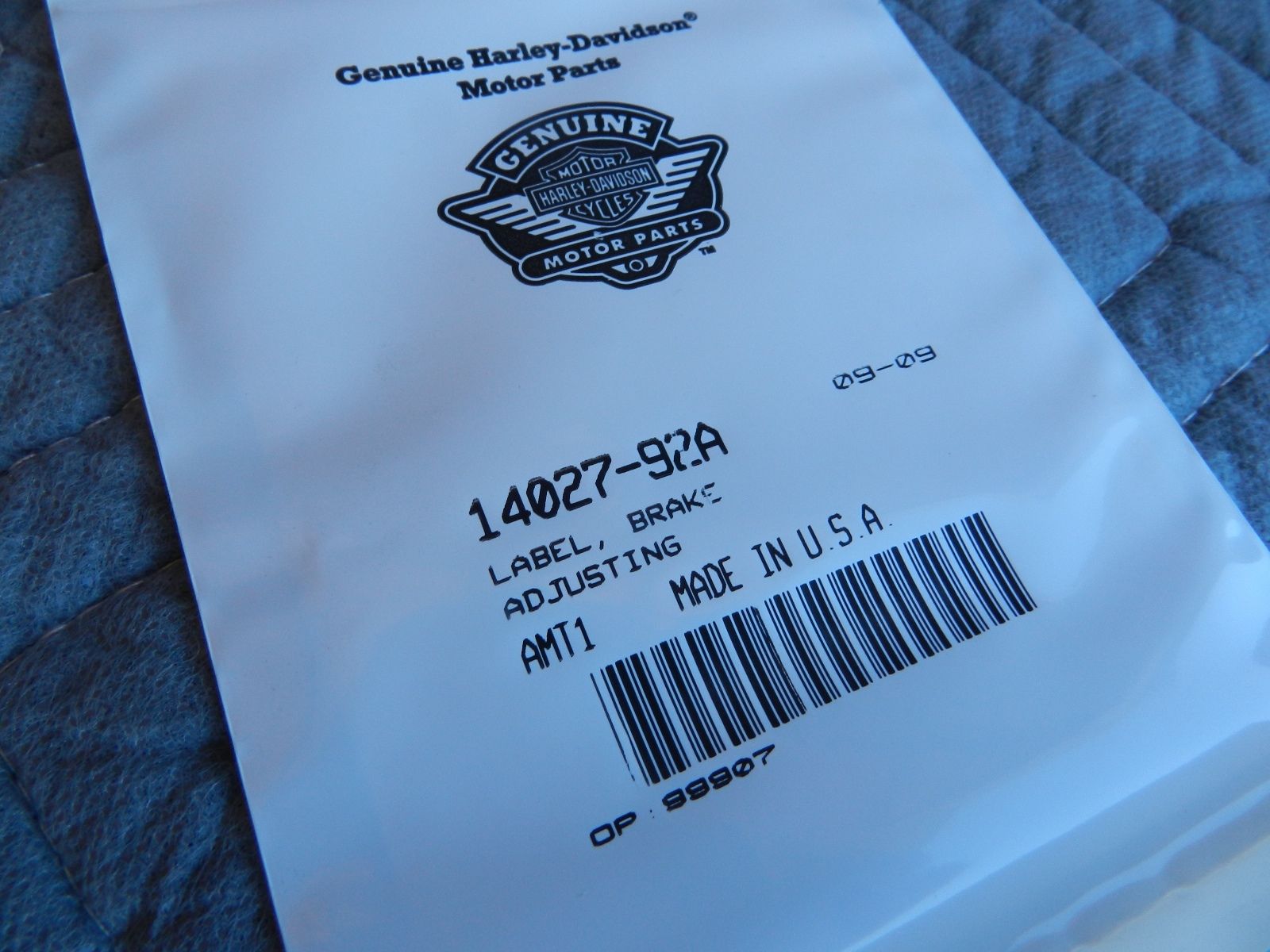 14027-92A NEW OEM HARLEY-DAVIDSON BRAKE ADJUSTING LABEL DECAL FXR FLHS