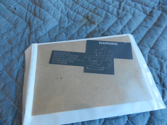 14027-92A NEW OEM HARLEY-DAVIDSON BRAKE ADJUSTING LABEL DECAL FXR FLHS