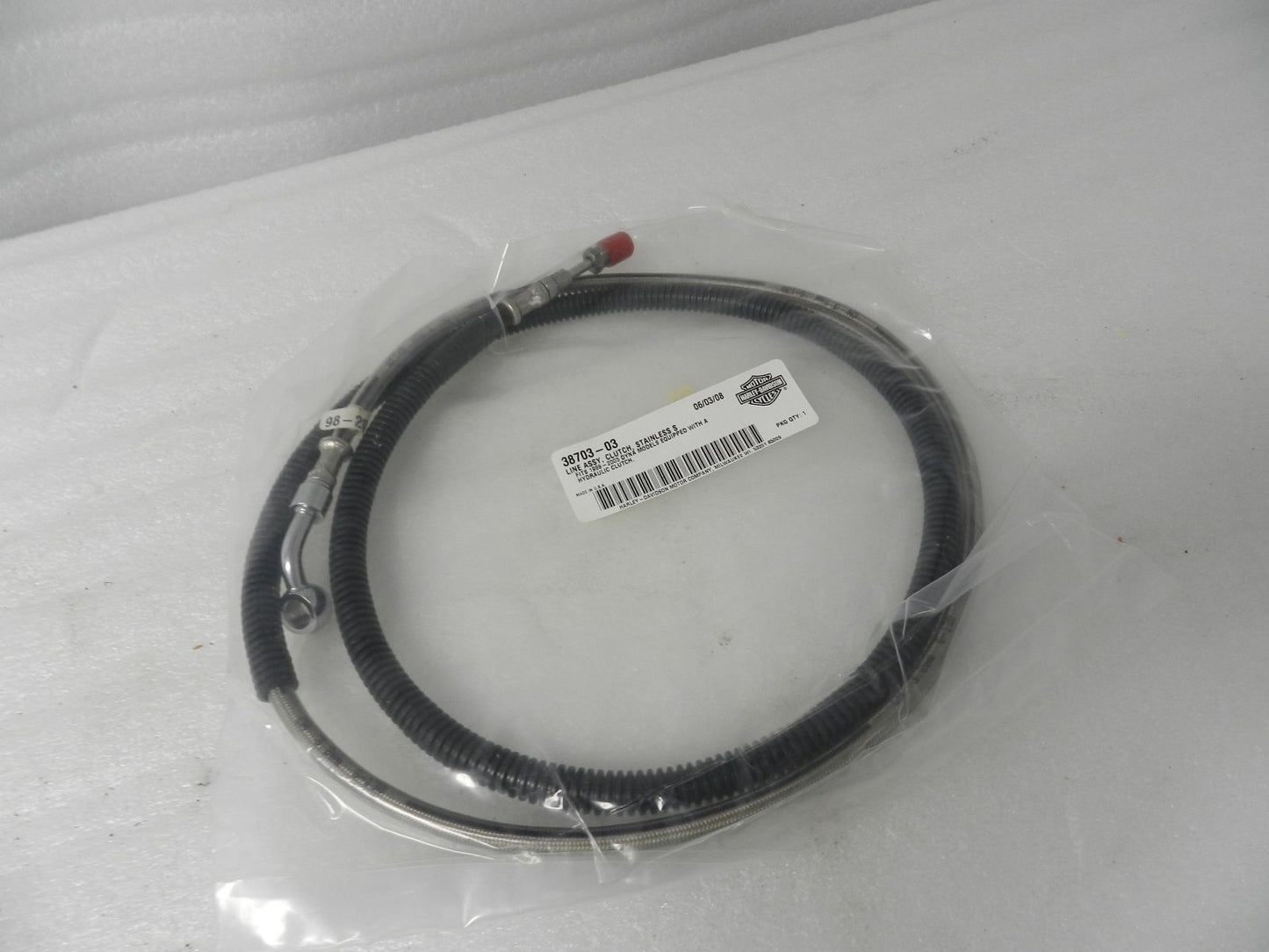 38703-03 NEW OEM 1999-2005 HARLEY-DAVIDSON DYNA STAINLESS CLUTCH CABLE HYDRAULIC