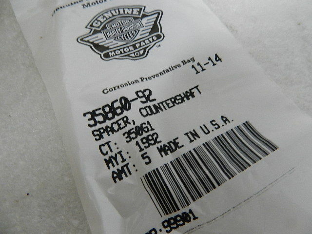 35860-92 NEW OEM HARLEY-DAVIDSON XR750 SPACER COUNTERSHAFT THRUST WASHER (5)