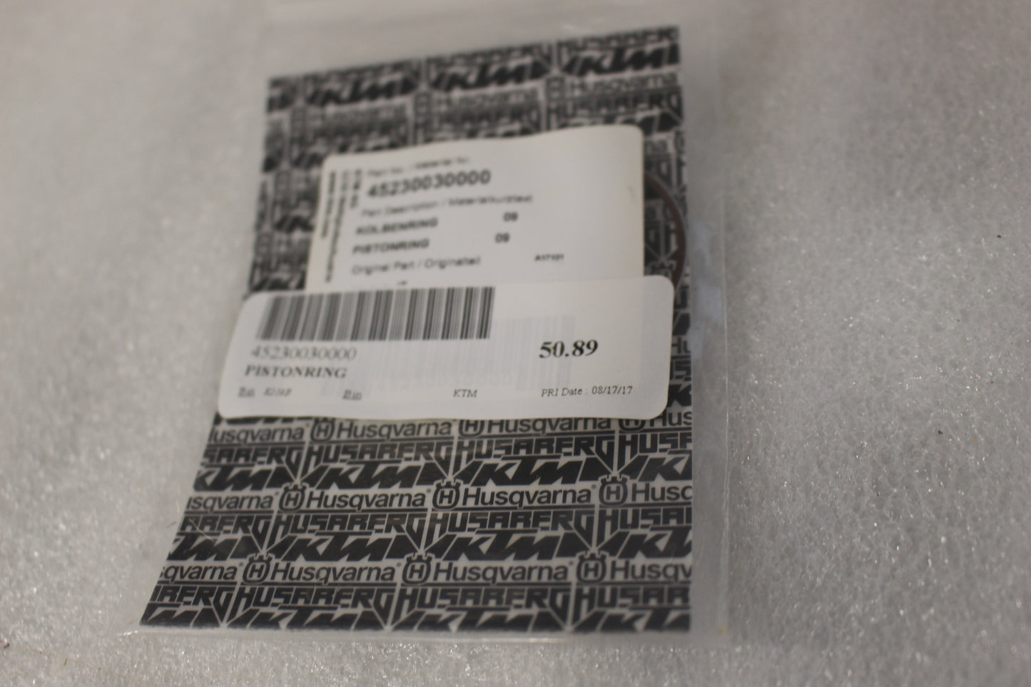 45230030000 NEW OEM 2001-2026 KTM HUSQVARNA GAS GAS  50SX MC50 PISTON RING