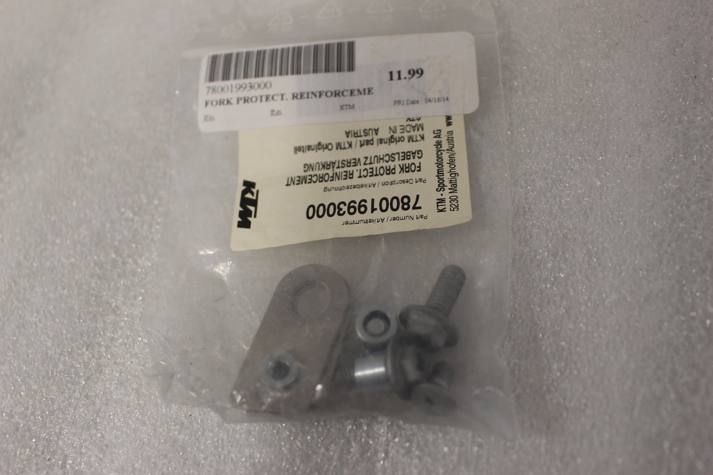 78001993000 NEW OEM 2015 KTM 250SXF 450SXF FORK PROTECT REINFORCEMENT 78001993000