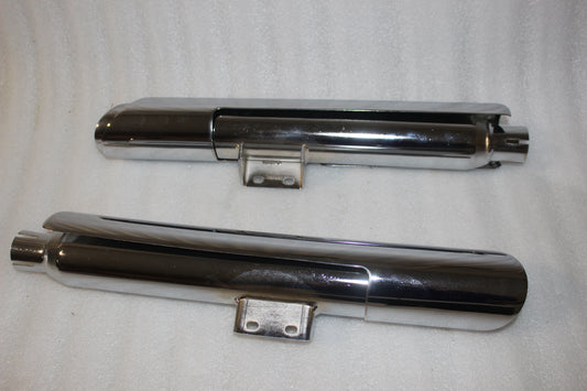 1801-1248 NEW VANCE & HINES TWIN SLASH ROUND MUFFLERS FITS 2018-2020 HARLEY
