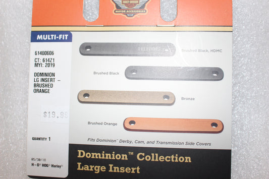61400606 NEW OEM HARLEY-DAVIDSON DOMINION LARGE INSERT BRUSHED ORANGE INSERT