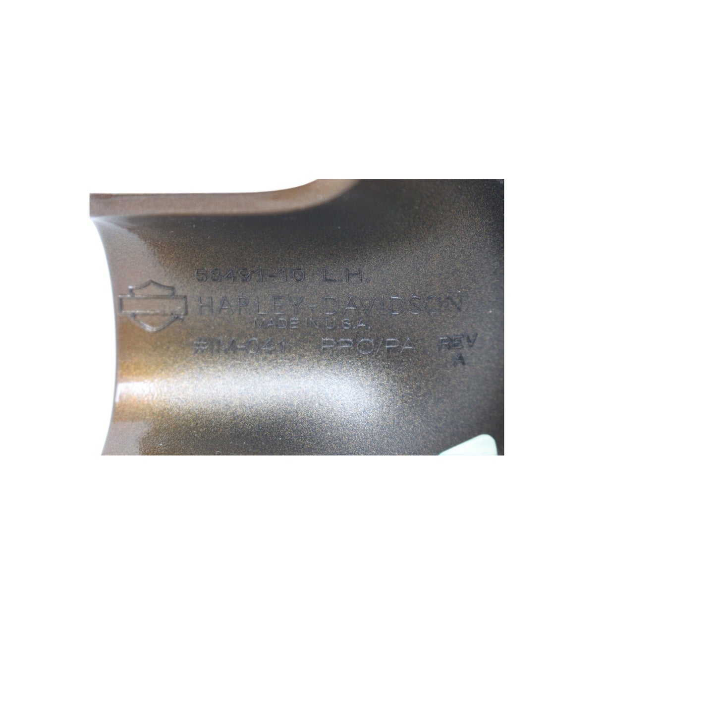 58491-11DFX NEW OEM HARLEY-DAVIDSON CVO LEFT LOWER FAIRING CAP VINTAGE GOLD,