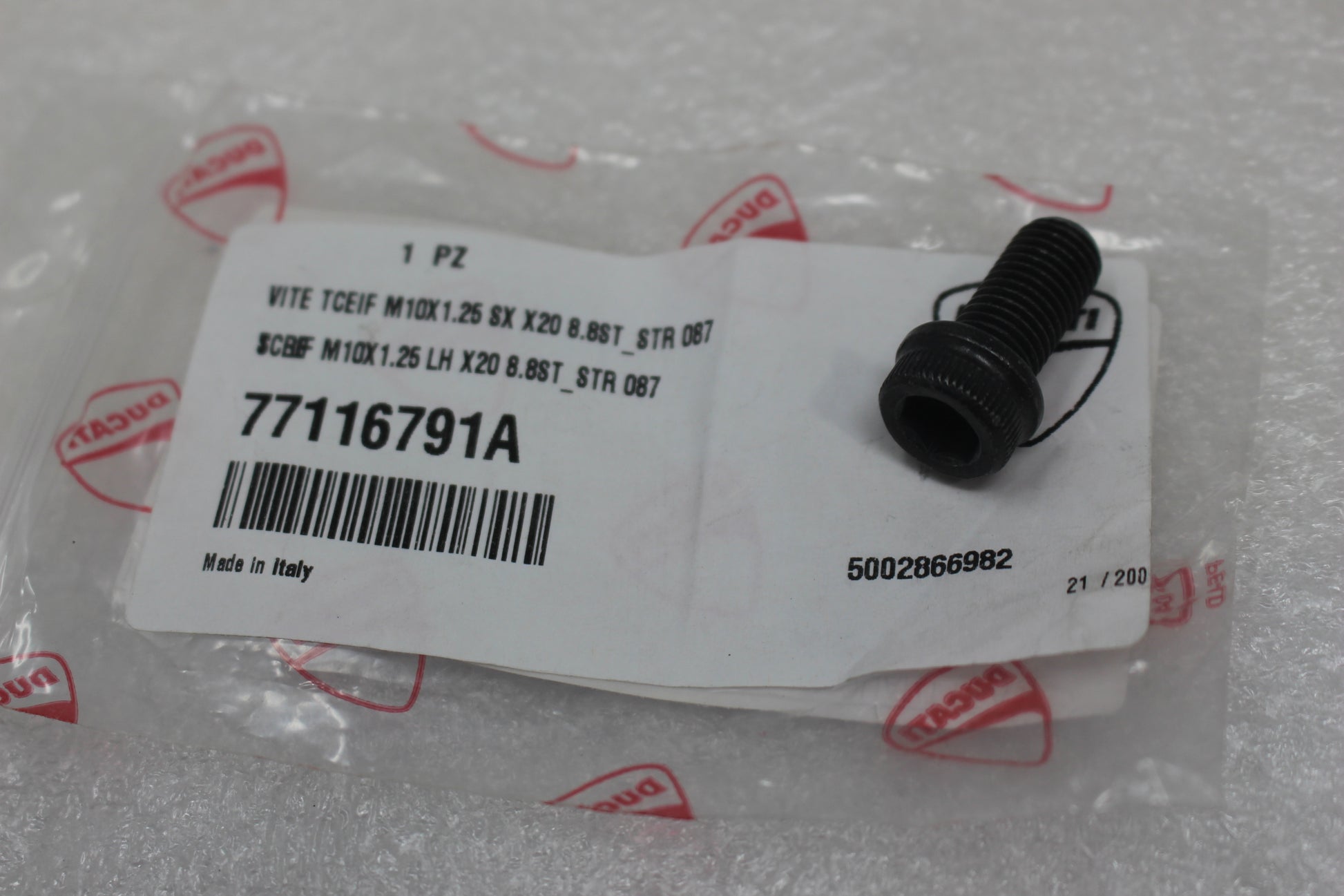 77116791A NEW OEM 2021-2025 DUCATI MULTISTRADA SCREW L.H.