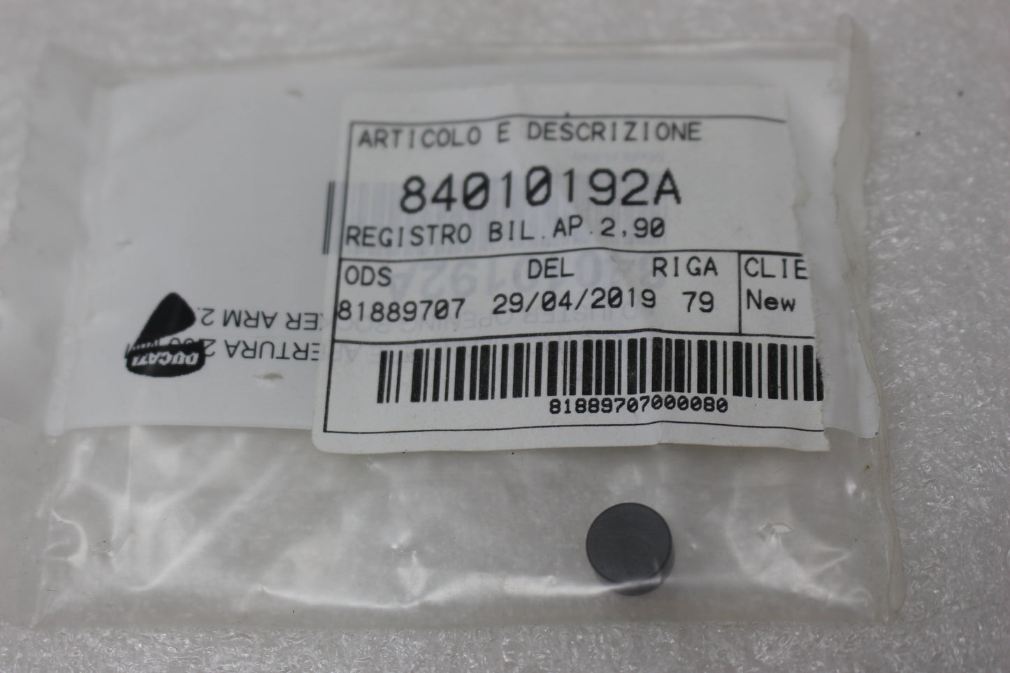 84010192A NEW OEM 2013-2025 DUCATI ADJUSTER, OPENING ROCKER ARM 2.90MM DIAVEL MONSTER