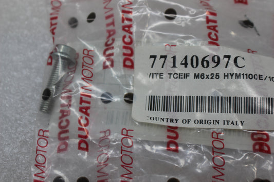 77140697C NEW OEM 2010-2025 DUCATI SCREW TCEIF M6X25 DIAVEL HYPERMOTARD MONSTER