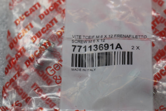 77113691A NEW OEM 2009-2025 DUCATI SCREW TCEIF M6X12 HYPERMOTARD MONSTER DIAVEL