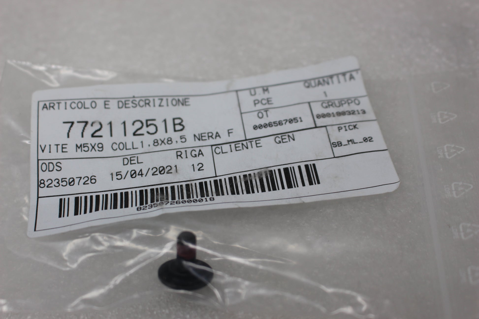 77211251B NEW OEM 2011-2025 DUCATI SCREW M5X9 DIAVEL HYPERMOTARD MONSTER