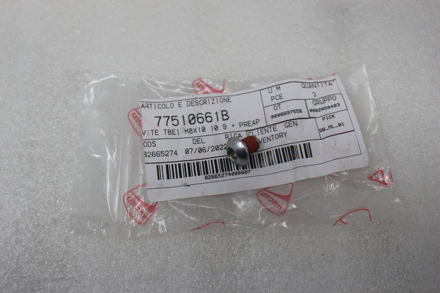 77510661B NEW OEM 2022-2024 DUCATI SCRAMBLER SCREW