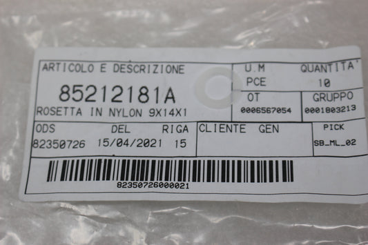 85212181A NEW OEM 2009-2025 DUCATI WASHER, NYLON 9X14X1 DIAVEL MONSTER MULTISTRADA