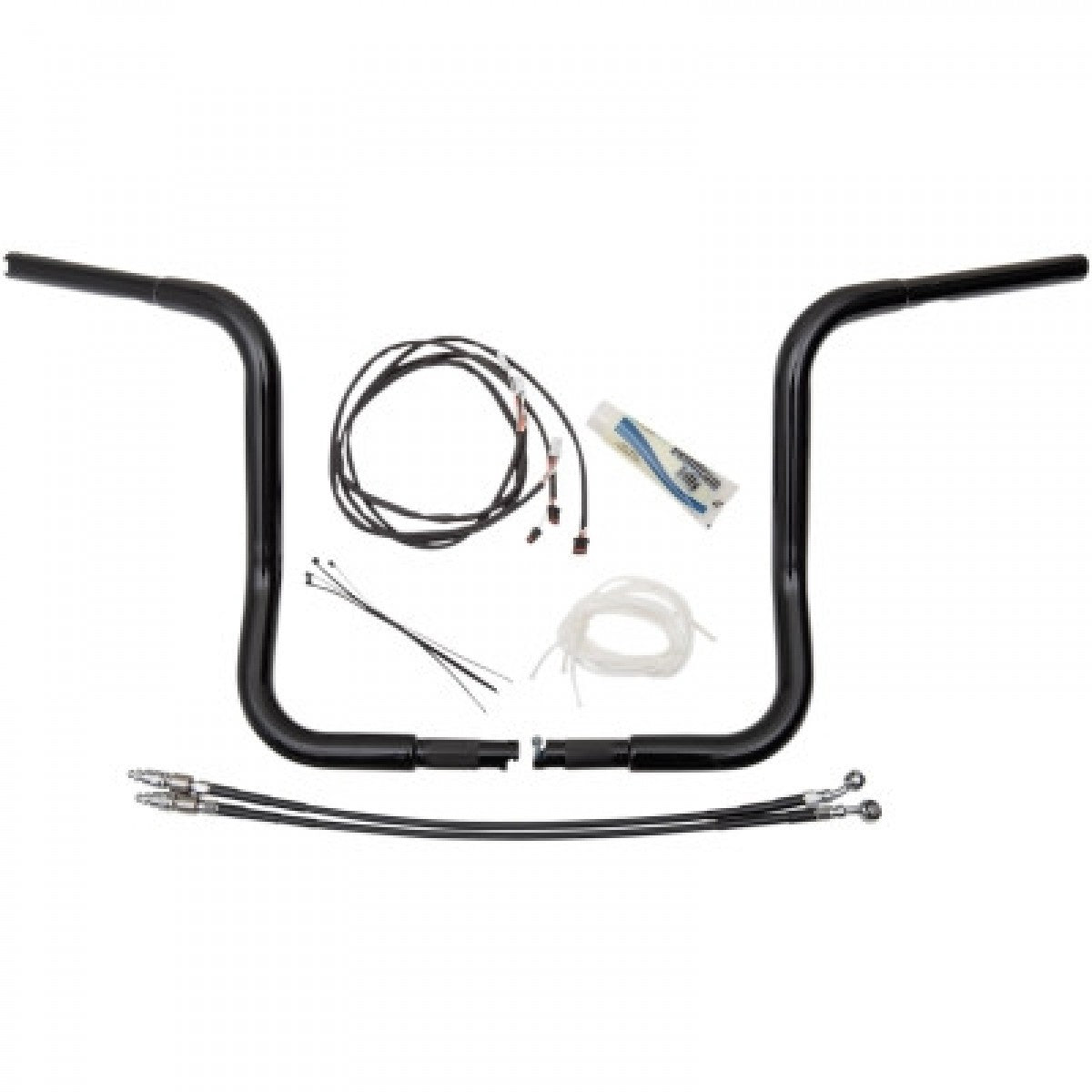 909214-b NEW FBI FATBAGGERS 14" 1 1/4" POINTED BLACK HANDLEBAR KIT FOR HARLEY TOURING
