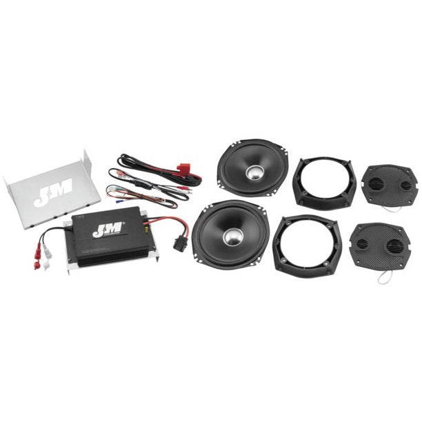 JHAK-HC06-1802SP NEW J&M 2 SPEAKER COMPLETE INSTALL KIT FITS 2006-2013 HARLEY FLHX STREET GLIDE AND ELECTRA GLIDE