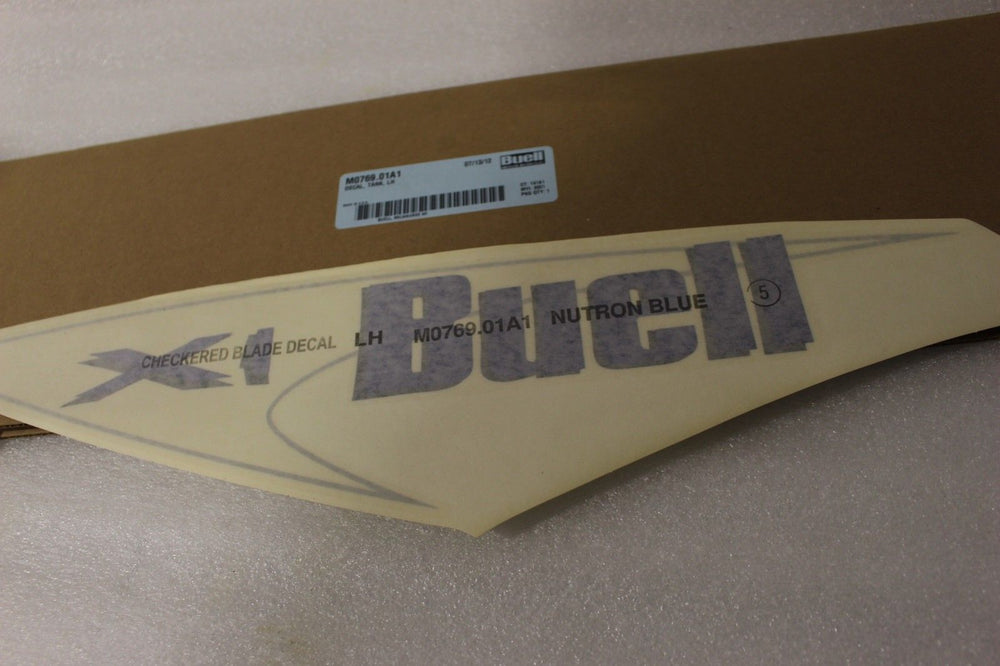 NEW OEM NOS BUELL X1 FUEL TANK COVER DECAL LEFT M0769.01A1