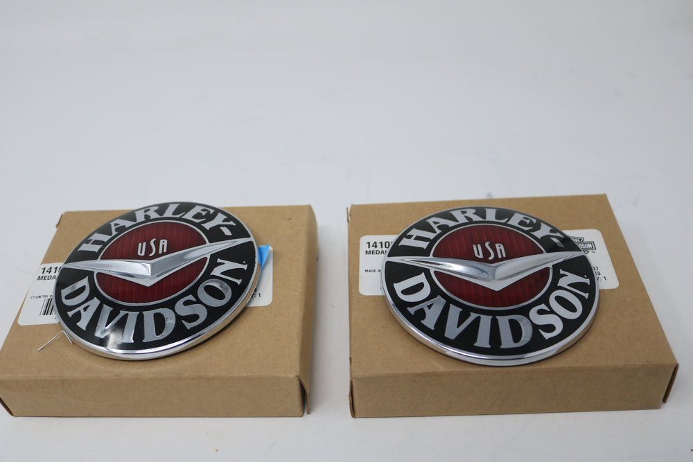 NEW OEM HARLEY TOURING SOFTAIL DYNA GAS TANK MEDALLIONS EMBLEMS