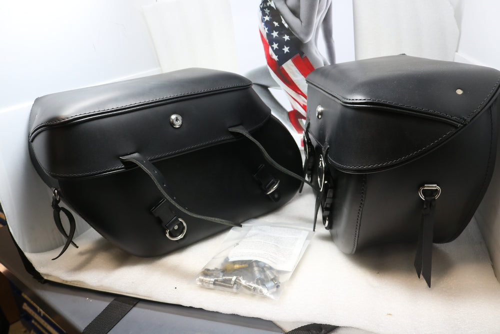 NEW LEATHER PROS  DETACHABLE AND LOCKING S/BAG'S XL SPORTSTER LP3000