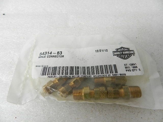 NOS NEW HARLEY MALE CONNECTOR QUANTITY 5 54314-83